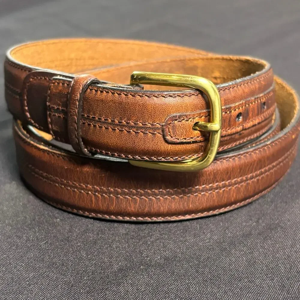 Vintage Brown & Gold Men’s Belt